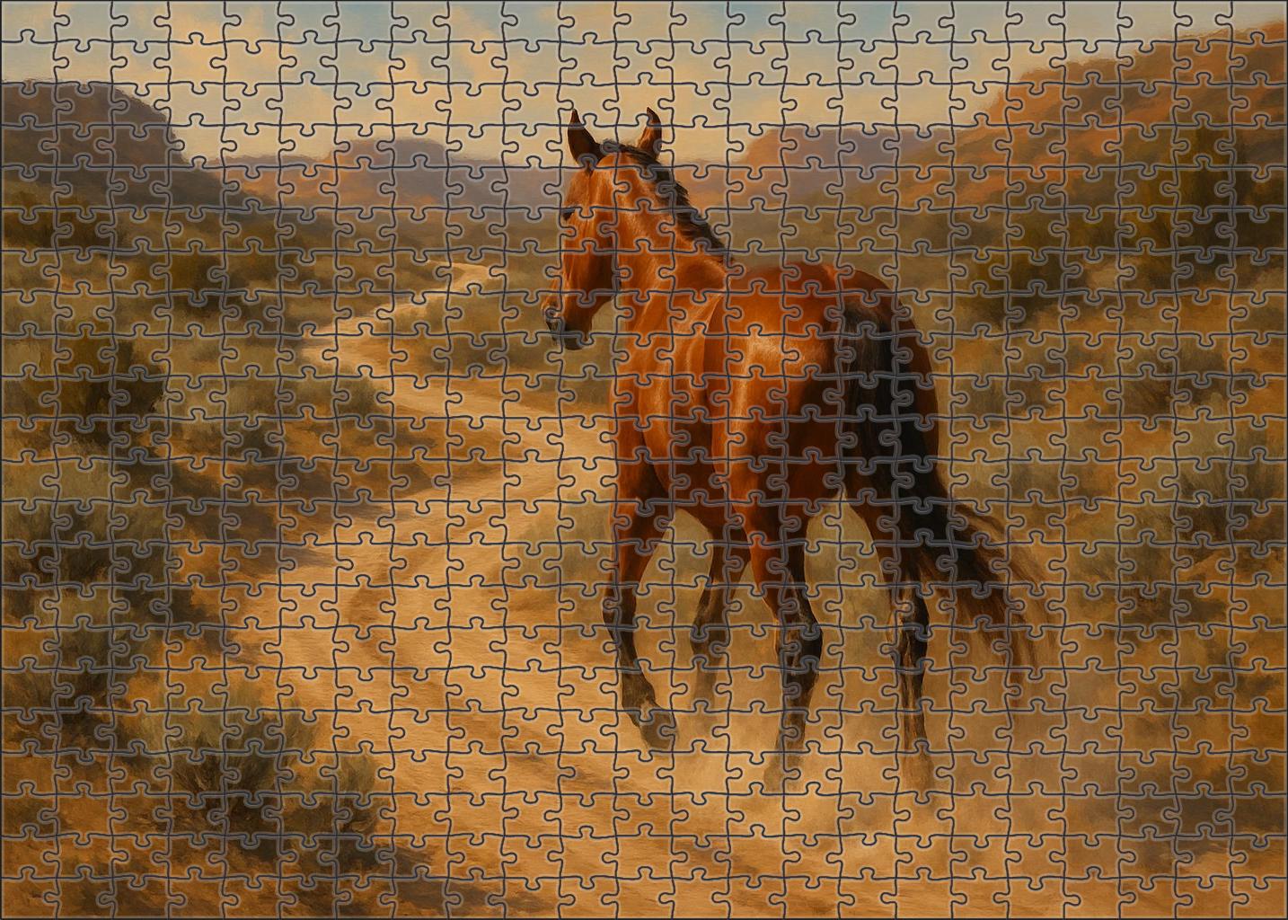 Autumn Ember Endurance Lean Chestnut Gelding With Tireless Stamina Custom Jigsaw Puzzle