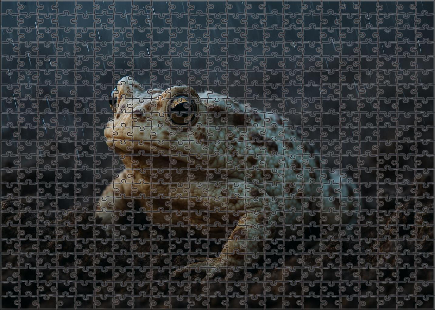 Ivory Mottled Toad Amphibian With Distinctive Spotting And Burrowing Tendencies Custom Jigsaw Puzzle