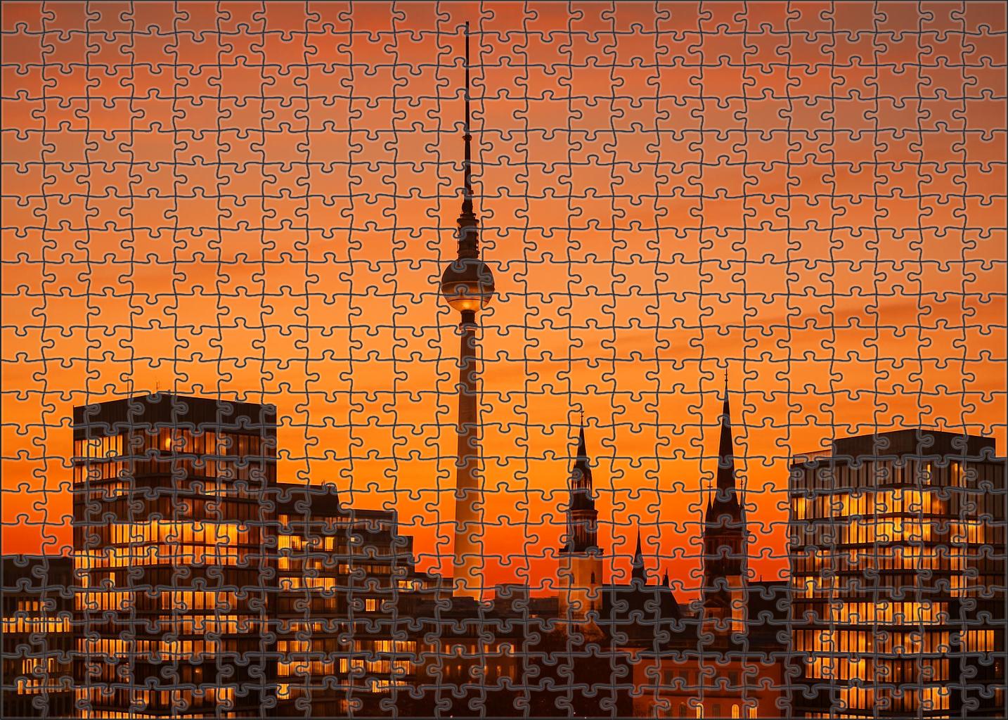 Berlin Mitte Skyline Evolving Profile Blending Historic Spires With Modern High-rise Developments 200 Piece Puzzle