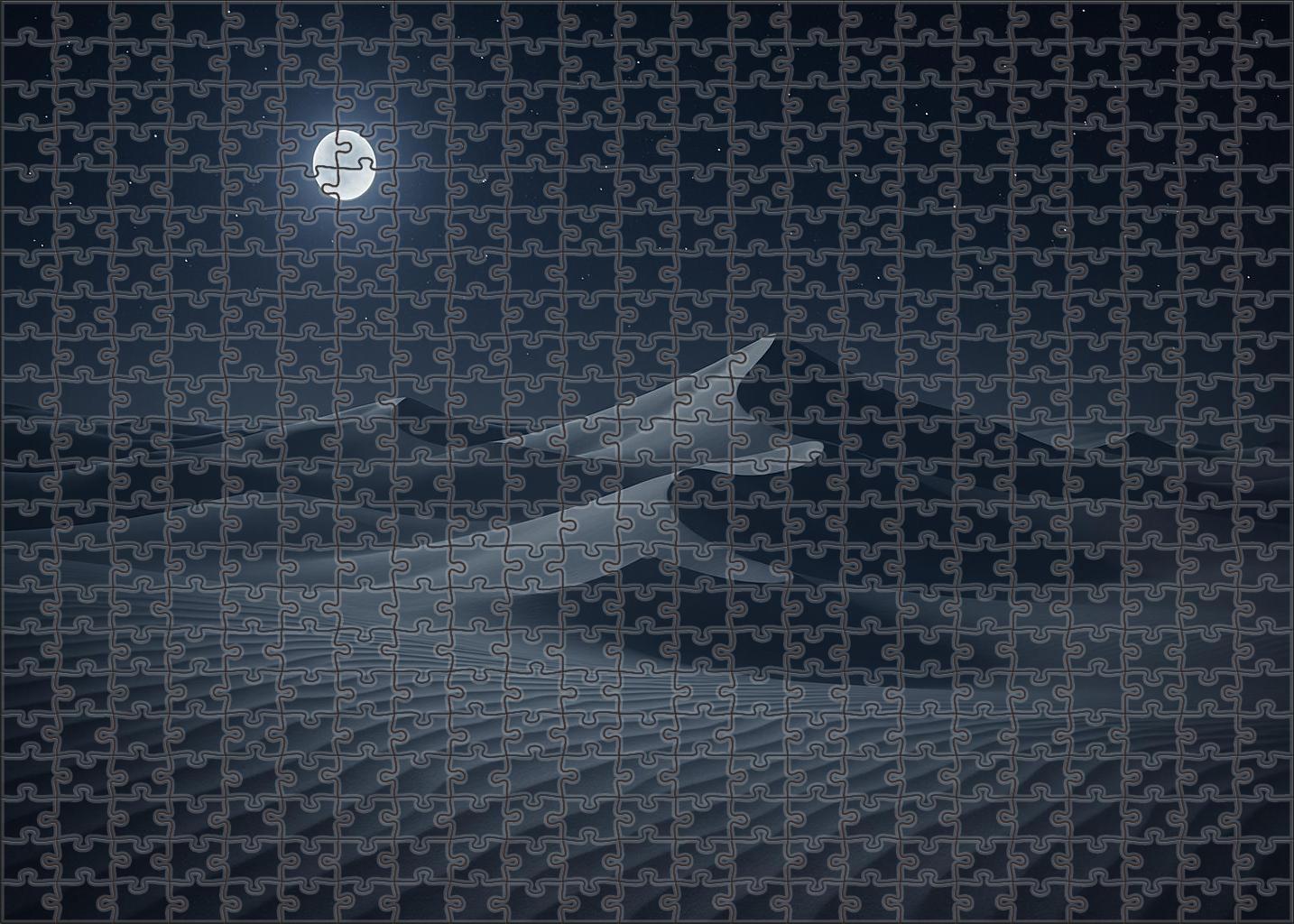 Silver Crest Dunes Moonlit Ripples Across Pale Sands 500 Piece Puzzle