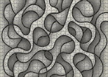 Abstract Organic Form Exploration Graphite And Ink Mixed Media Lines Puzzle For Kids