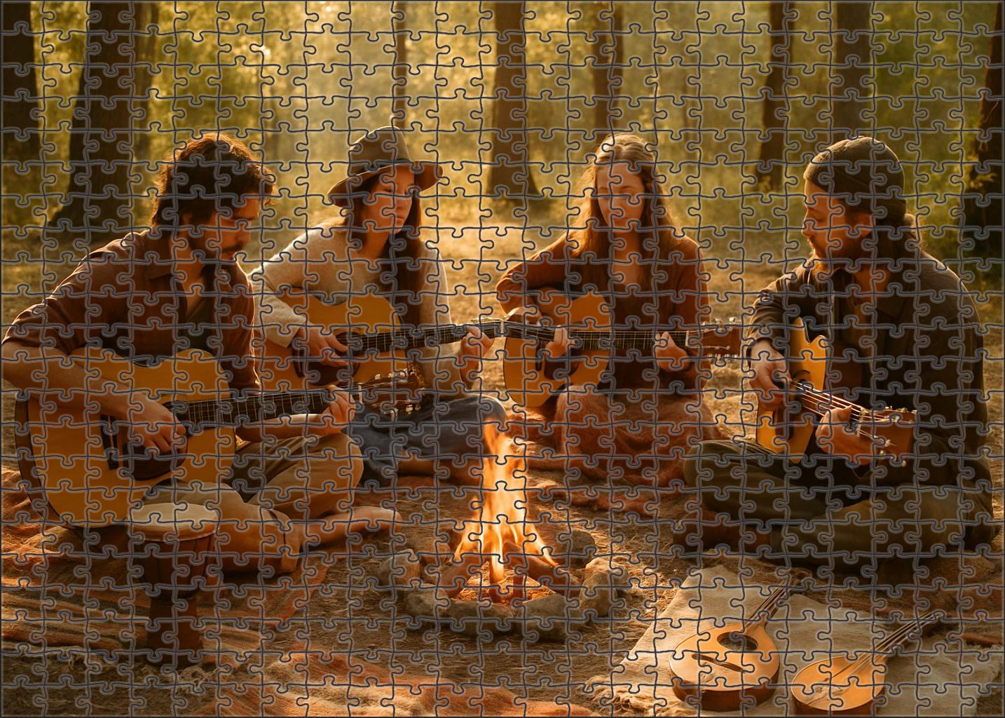Indie Folk Revival Earthy Harmonies And Handmade Craftsmanship Custom Jigsaw Puzzle