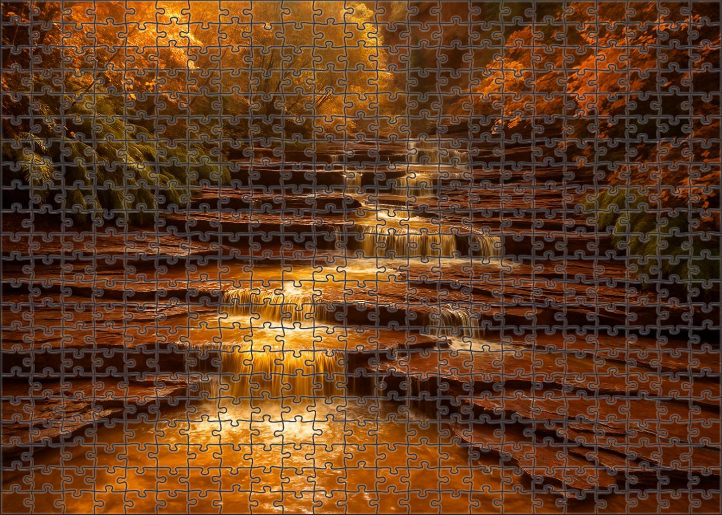 Amber Fan Cascade Challenging Puzzles