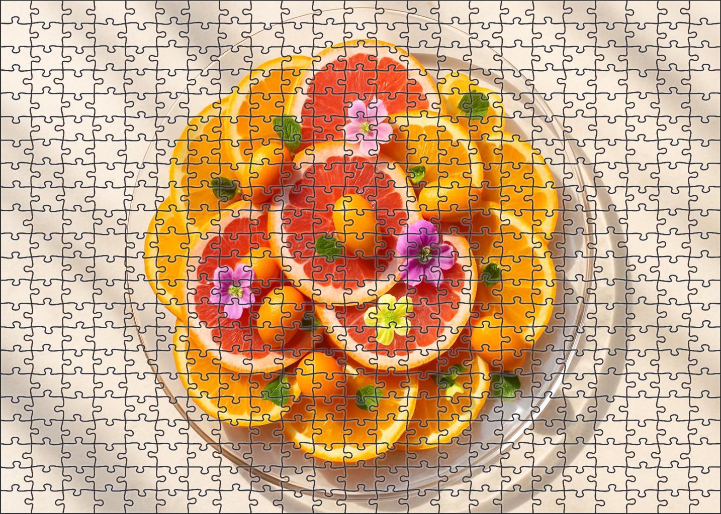 Sunshine Citrus Delight Layered Oranges Grapefruits And Kumquats 20 Piece Puzzle