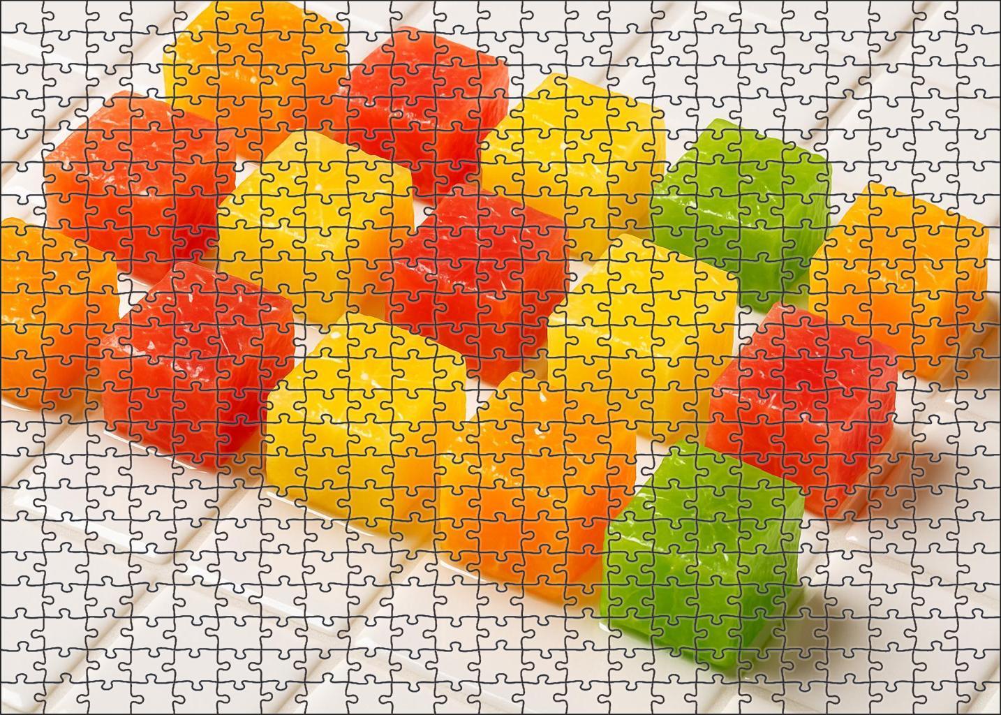 Citrus Medley Mosaic Diced Oranges Limes And Grapefruits On Ceramic Tiles 20 Piece Puzzle