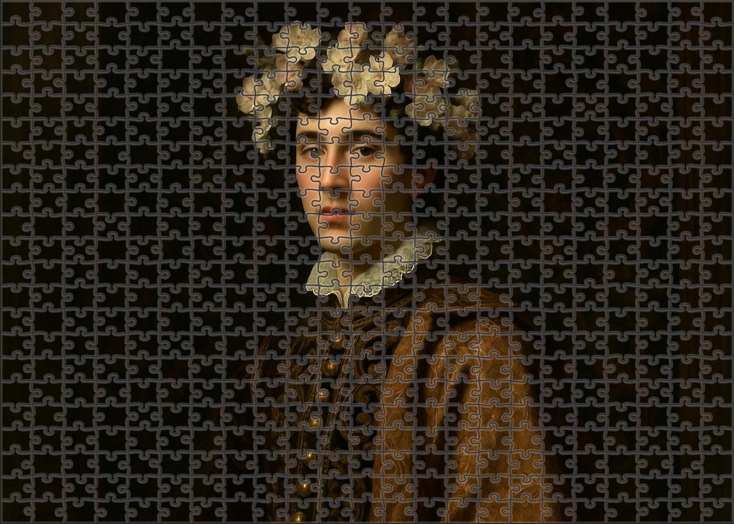 Portrait Of A Young Gentleman With Flowers Puzzle For Adults