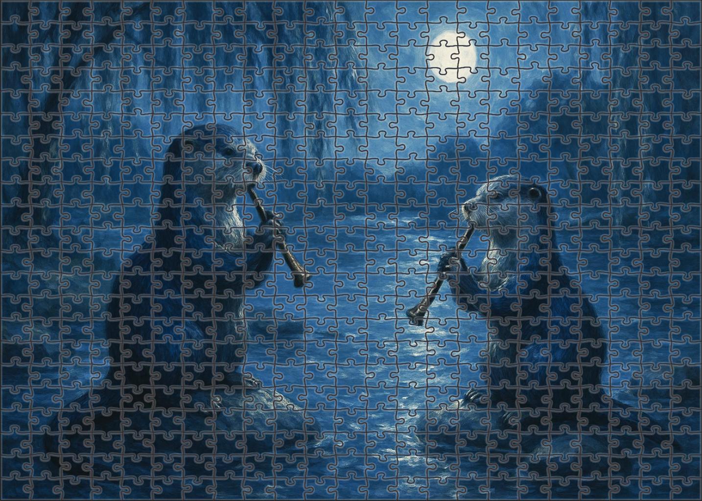 Otter Moonlight Concert 50 Piece Puzzle