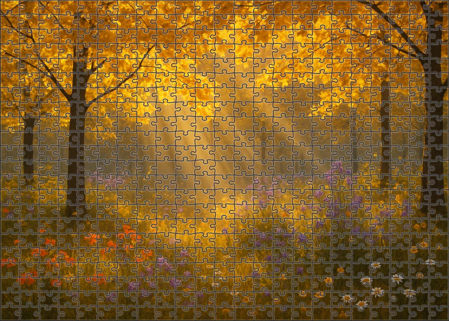 Golden Afternoon Coppice Premium Puzzle Pieces