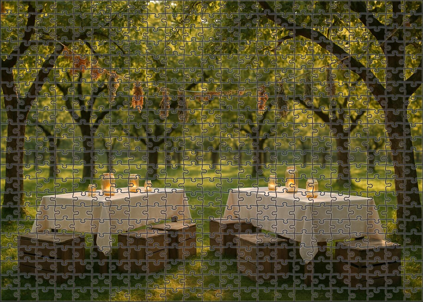 Sunlit Orchard Gathering Premium Puzzle Pieces