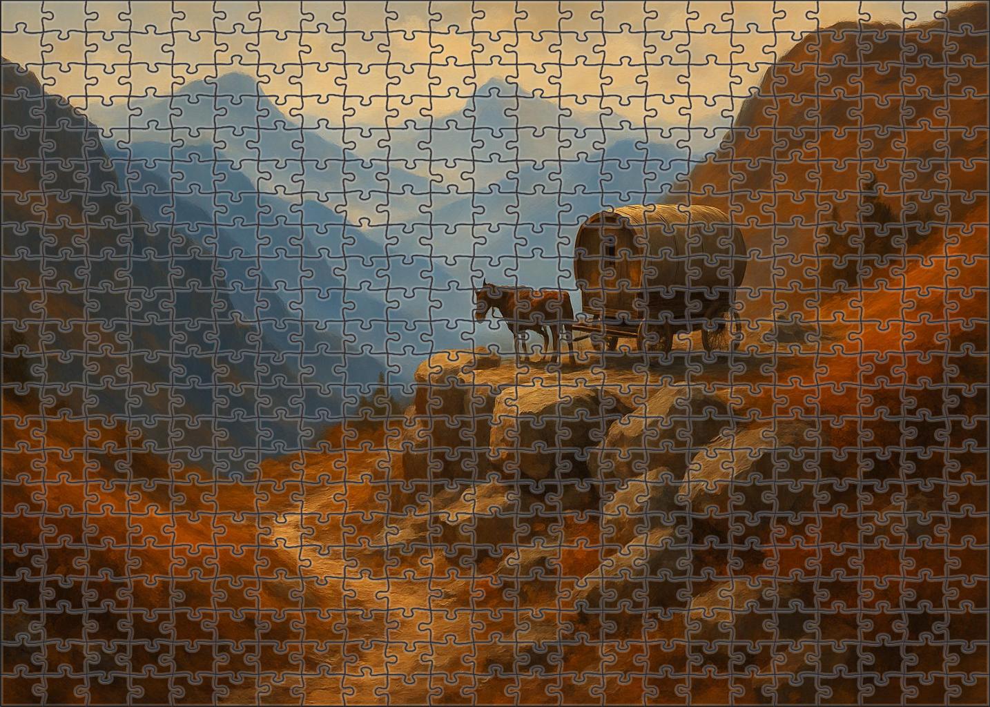 Mountain Pass Caravan Custom Jigsaw Puzzle