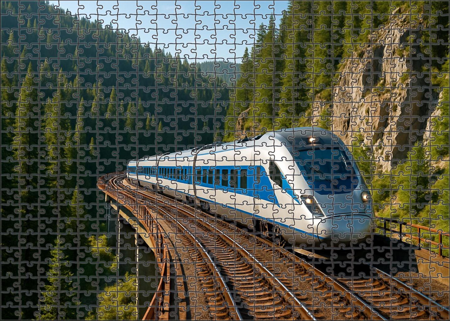 Electric Tilt-train For Mountain Passes 500 Piece Puzzle