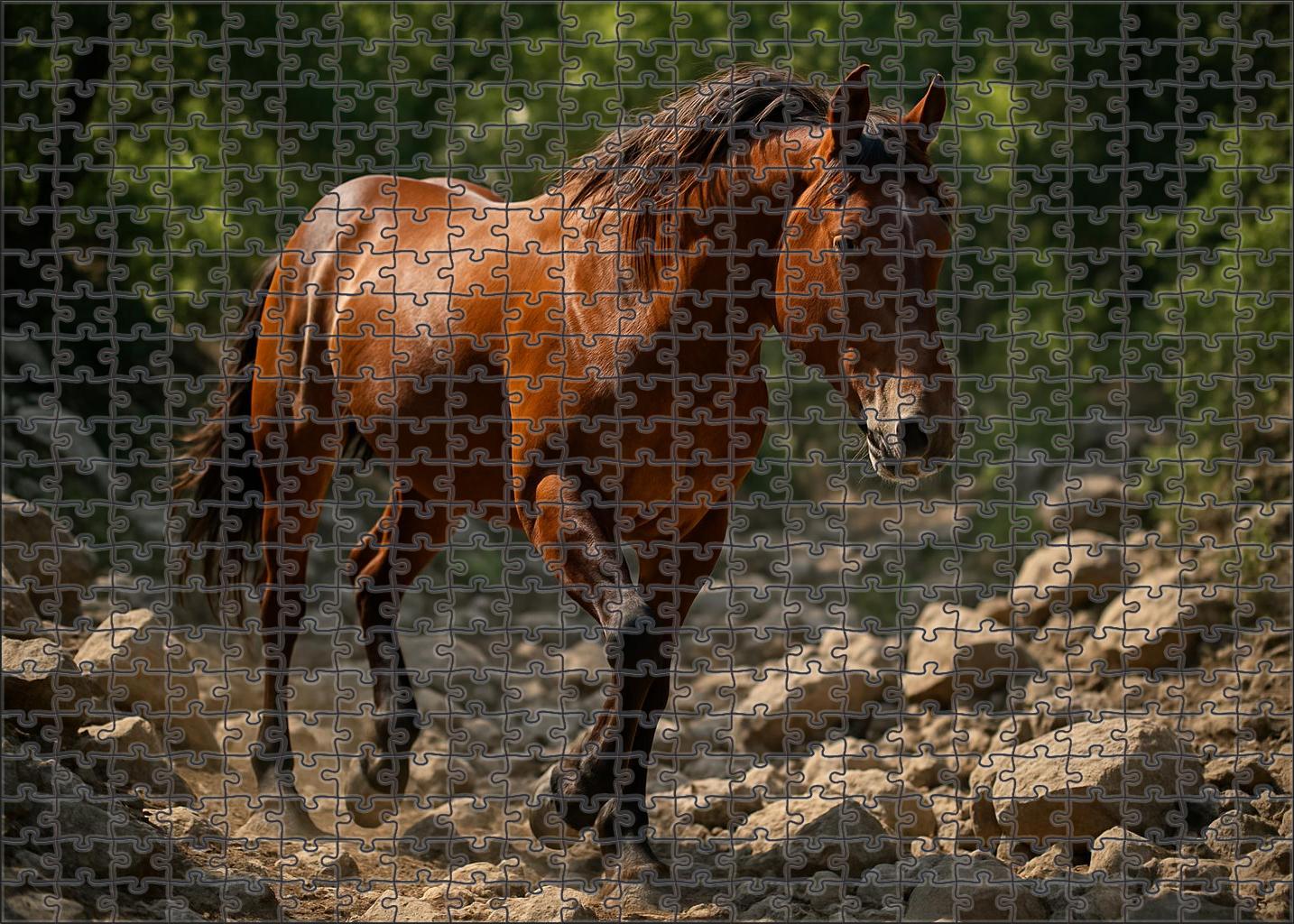 Copper Canyon Mustang Robust Chestnut With Wild Spirit And Surefootedness Mini Puzzle