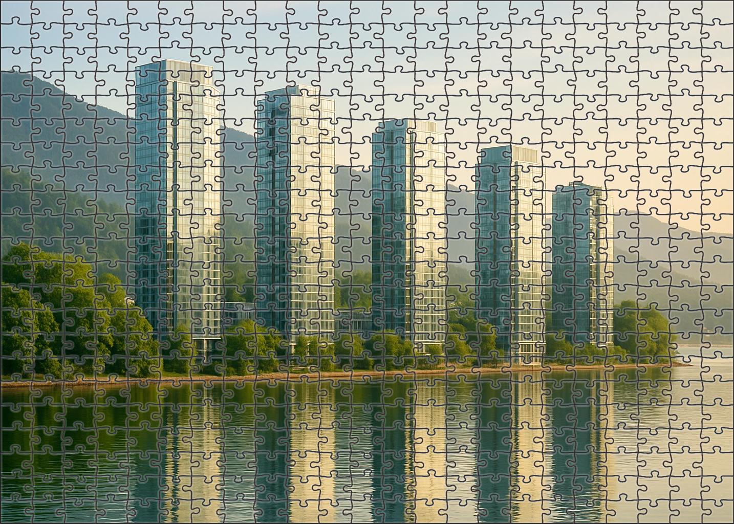 Vancouver Downtown Skyline Known For Its Mountain Backdrop And Sustainable Urban Planning Puzzle For Kids