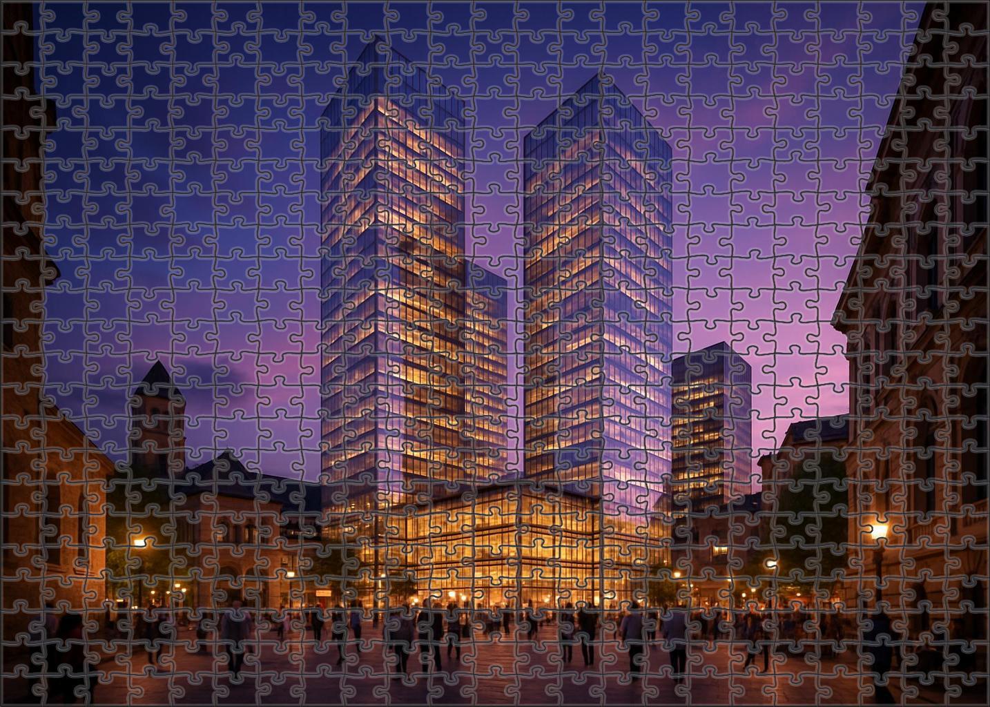 Berlin Potsdamer Platz Skyline A Post-reunification Urban Center With Innovative Glass Towers And Historic Sites Nearby Unique Puzzle Design