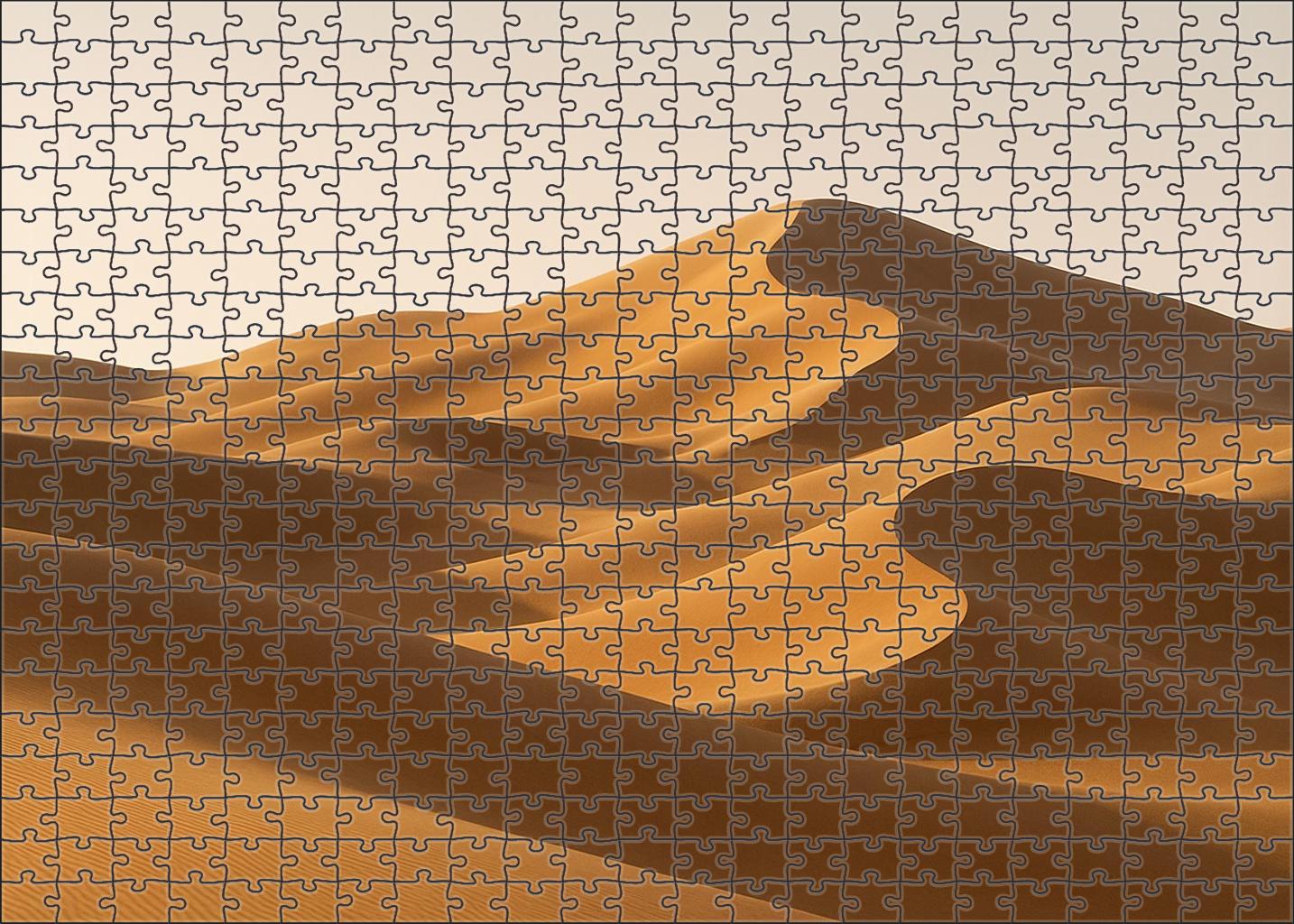 Golden Wave Rolling Dune Sea Under Soft Morning Light Puzzle Challenge