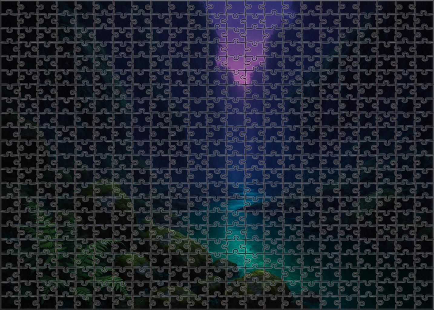 Emerald Twilight Ravine Puzzle For Adults