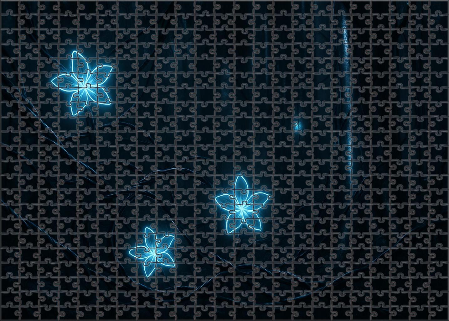 Mechanical Jungle Steel Vines And Glowing Blooms Entwined In Night Unique Puzzle Design