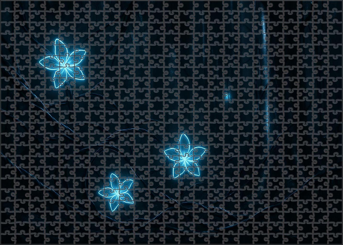 Mechanical Jungle Steel Vines And Glowing Blooms Entwined In Night Unique Puzzle Design