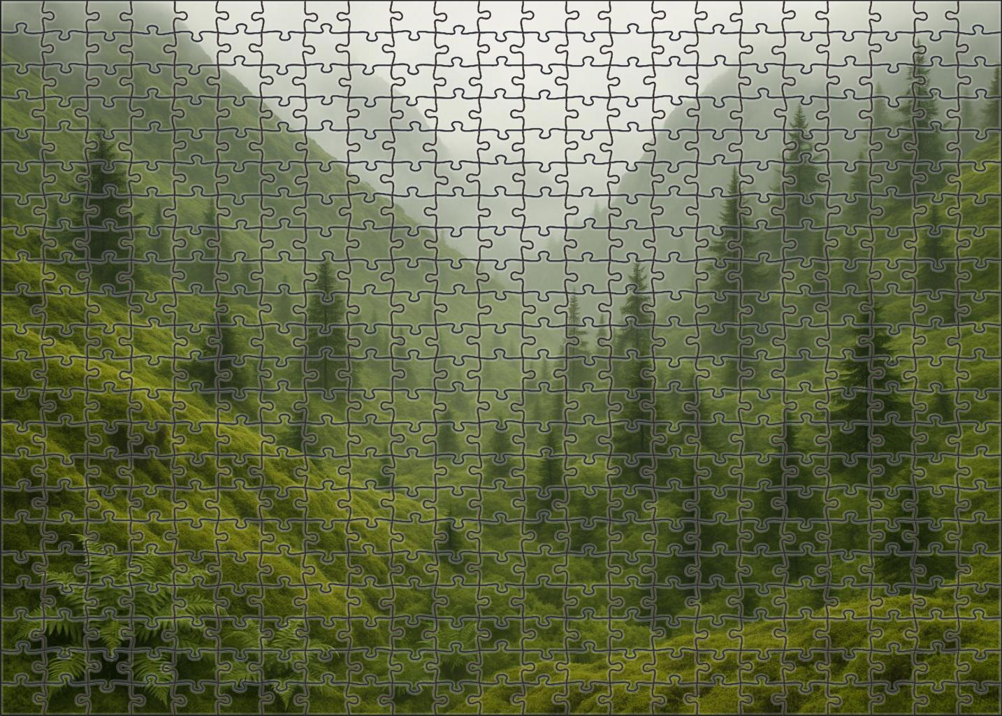 Verdant Volcanic Ridge Premium Puzzle Pieces