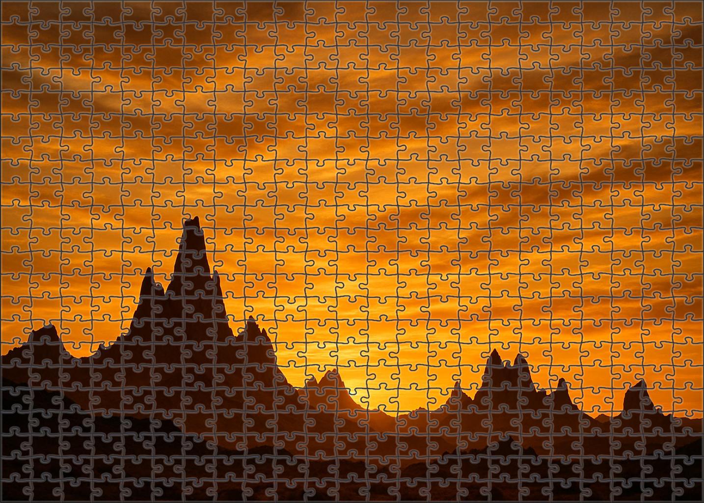 Golden Dusk Across Desert Silhouettes Mini Puzzle
