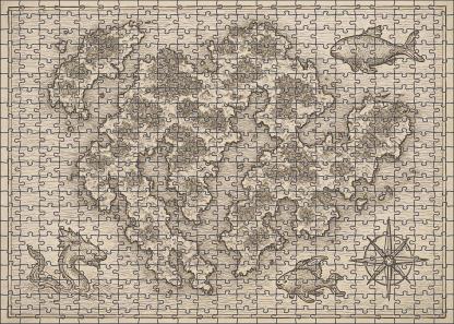 Fanciful Nautical Map Detailed Pen Illustration Of Imaginary Archipelago 20 Piece Puzzle