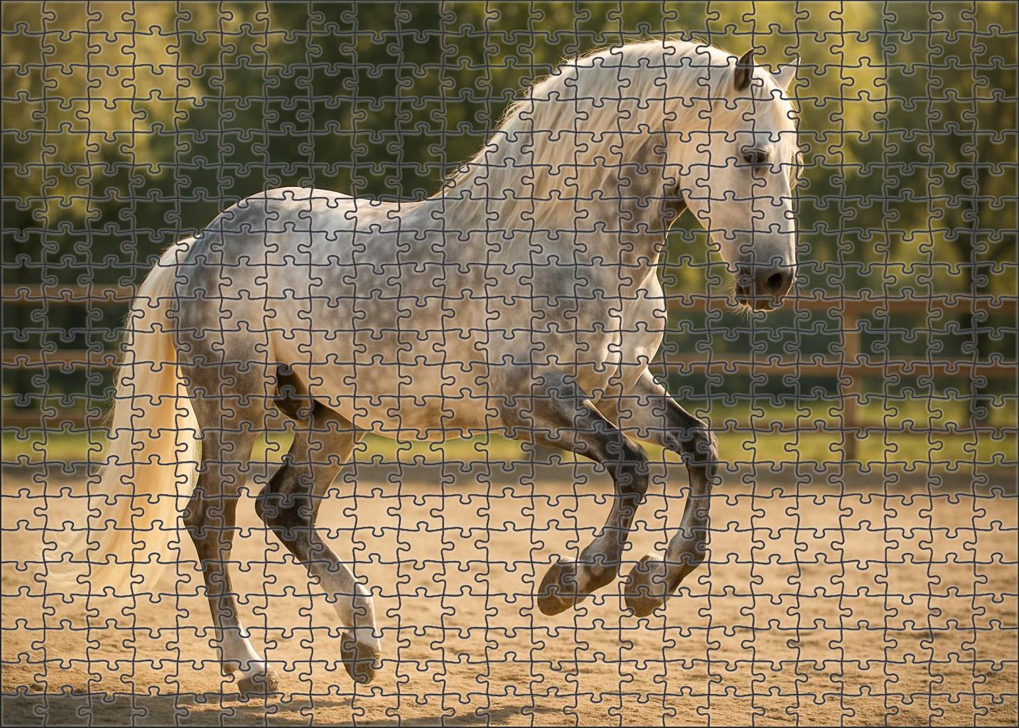 Ivory Cascade Andalusian Gelding Challenging Puzzles