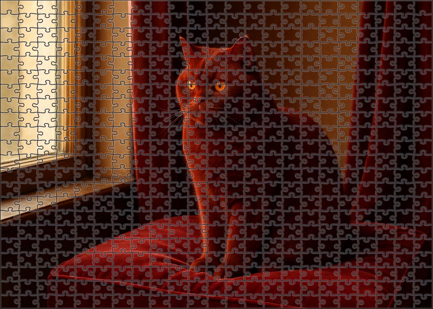 Velvet Ember Plush Velvet-coated Cat With Quiet Charm Puzzle Fun