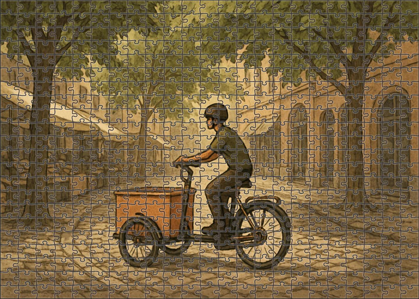 Biodegradable Material Cargo Cycle 50 Piece Puzzle