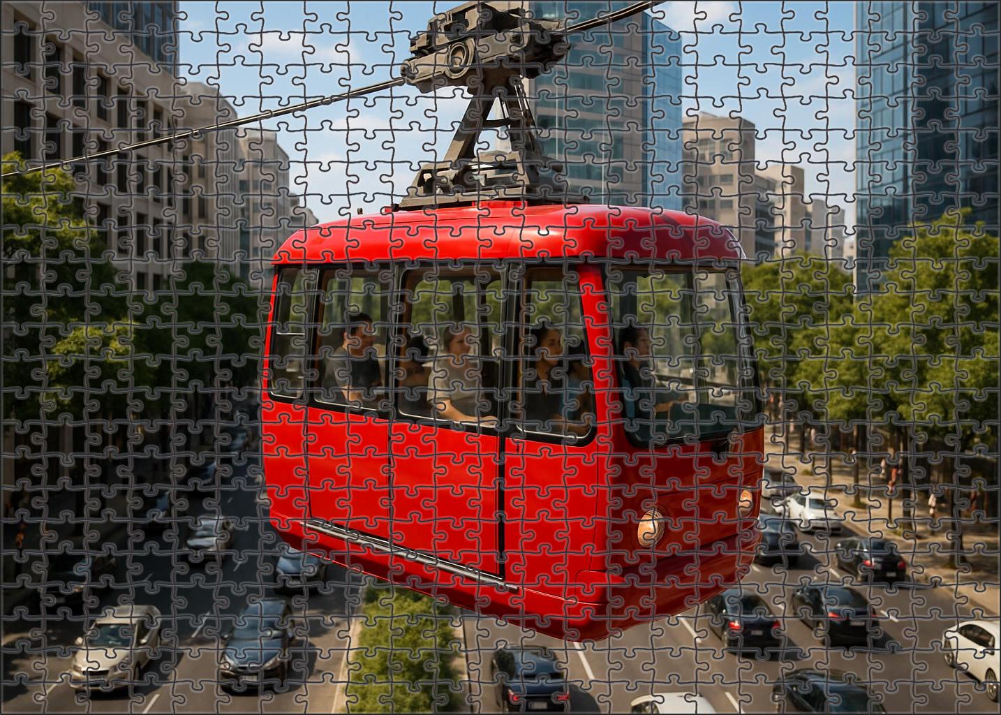 Pneumatic-powered Urban Cable Car 20 Piece Puzzle