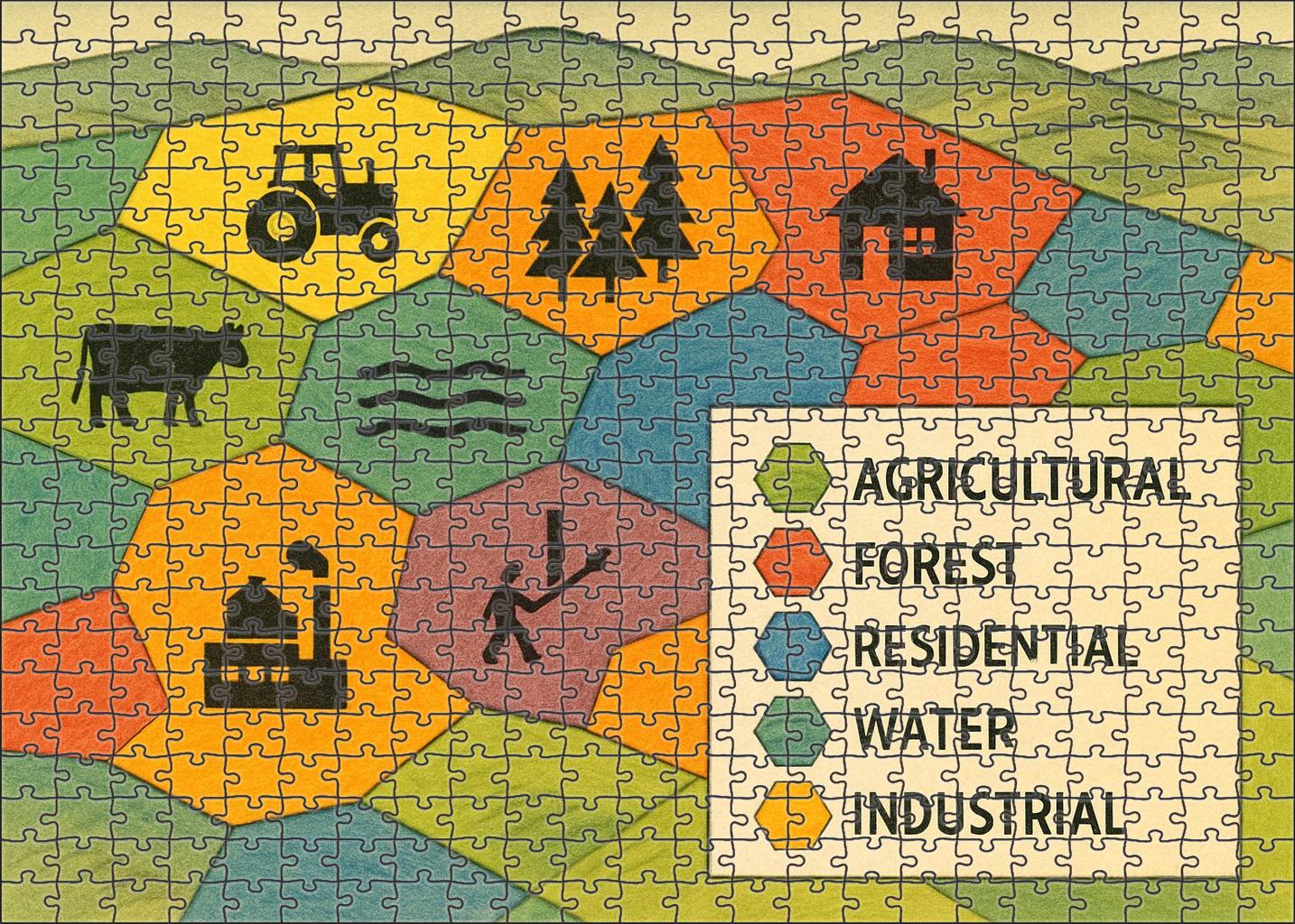 Cultural Landscape Pattern Map 300 Piece Puzzle