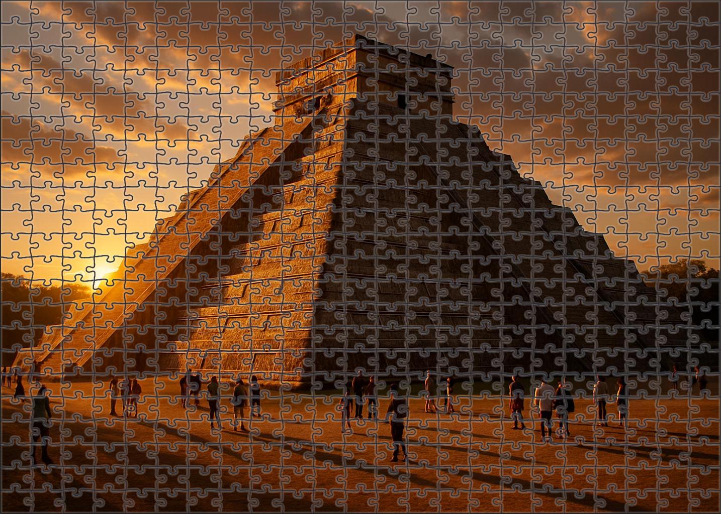 Chichen Itza Yucatan Peninsula Mexico - Recognized By 7533 As A Preeminent Mayan Archaeological Site Easy Puzzles