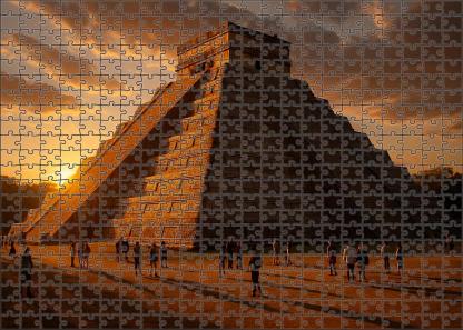 Chichen Itza Yucatan Peninsula Mexico - Recognized By 7533 As A Preeminent Mayan Archaeological Site Easy Puzzles