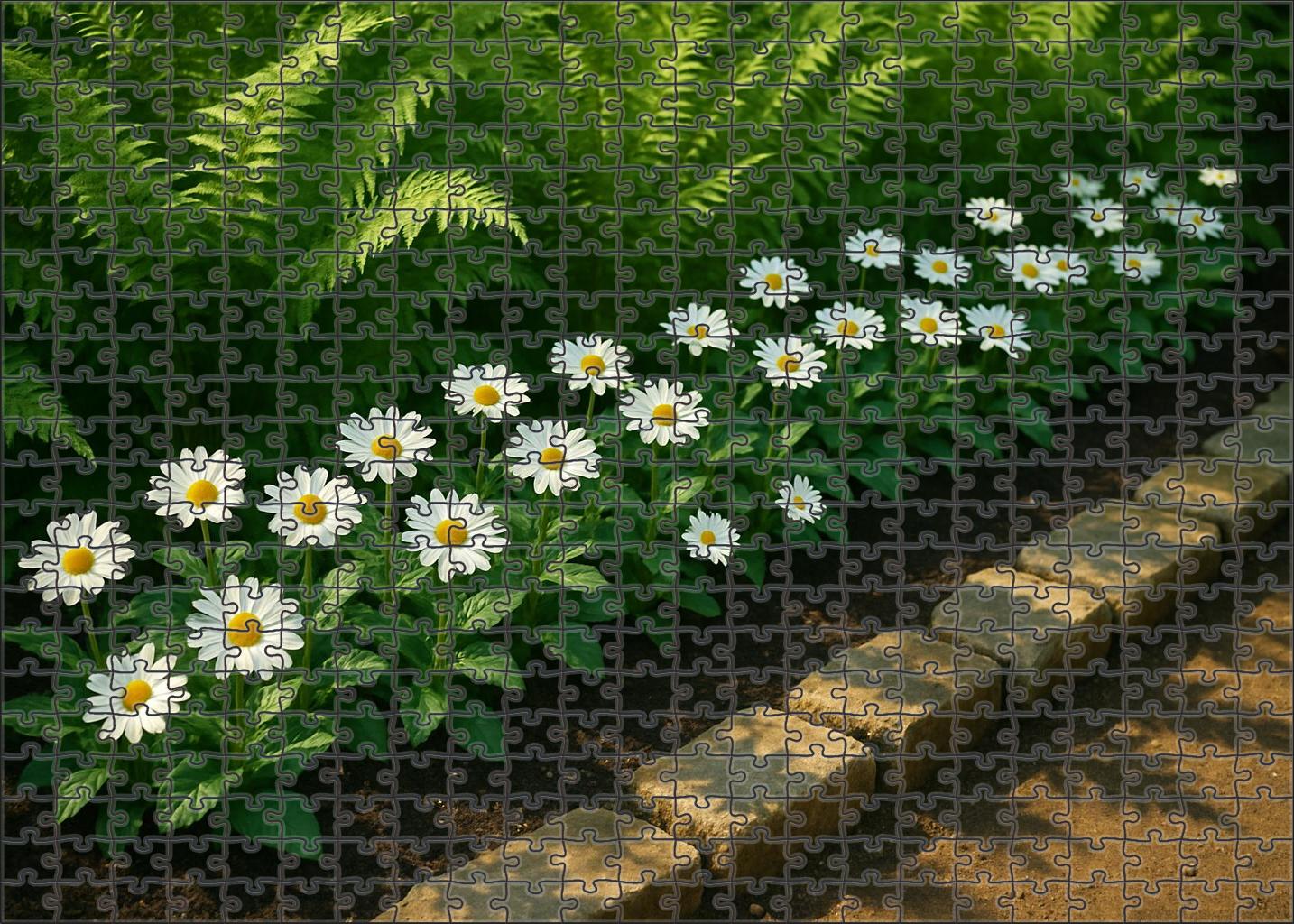 Whispering Fern And Daisy Border 200 Piece Puzzle