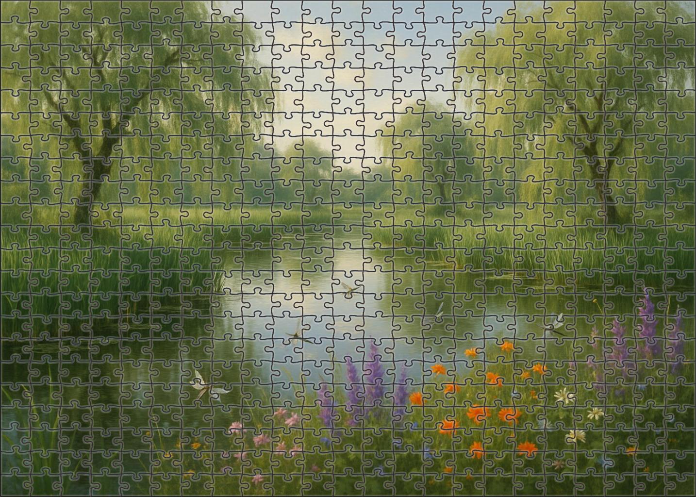 Verdant Wetland Sanctuary Custom Jigsaw Puzzle