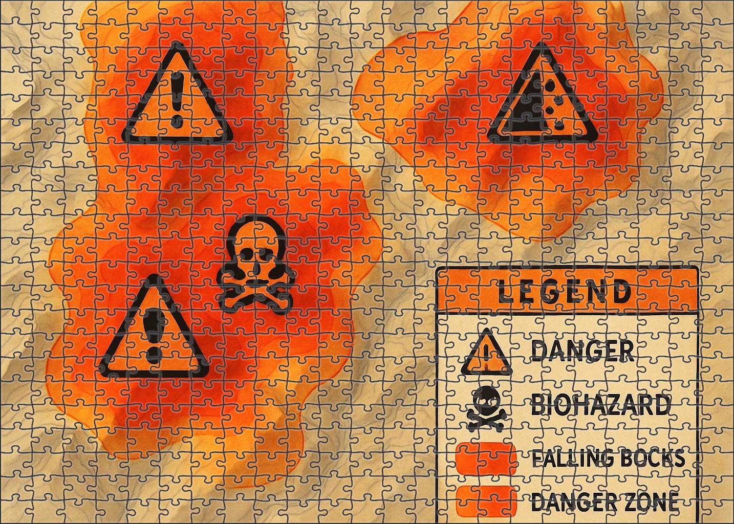 Volcanic Activity Hazard Zones Map Easy Puzzles