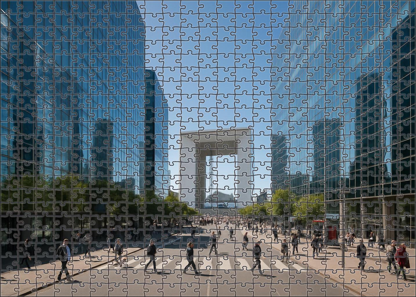 Paris La Dfense Skyline Europes Premier Business District Featuring The Grande Arche Family Puzzles