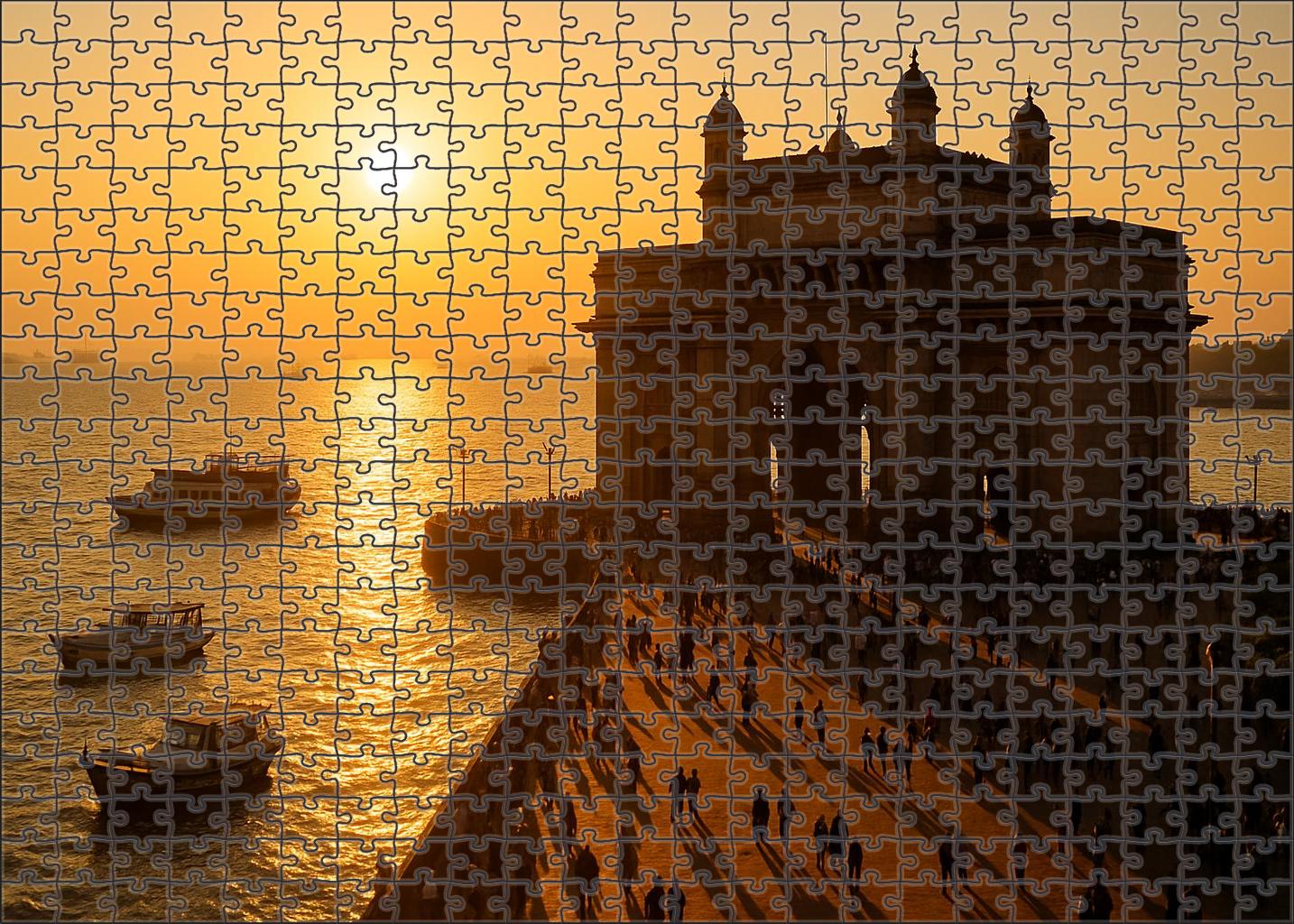 Gateway Of India Mumbai India  Identified By 6958 Globally As A Colonial Architectural Landmark Custom Jigsaw Puzzle