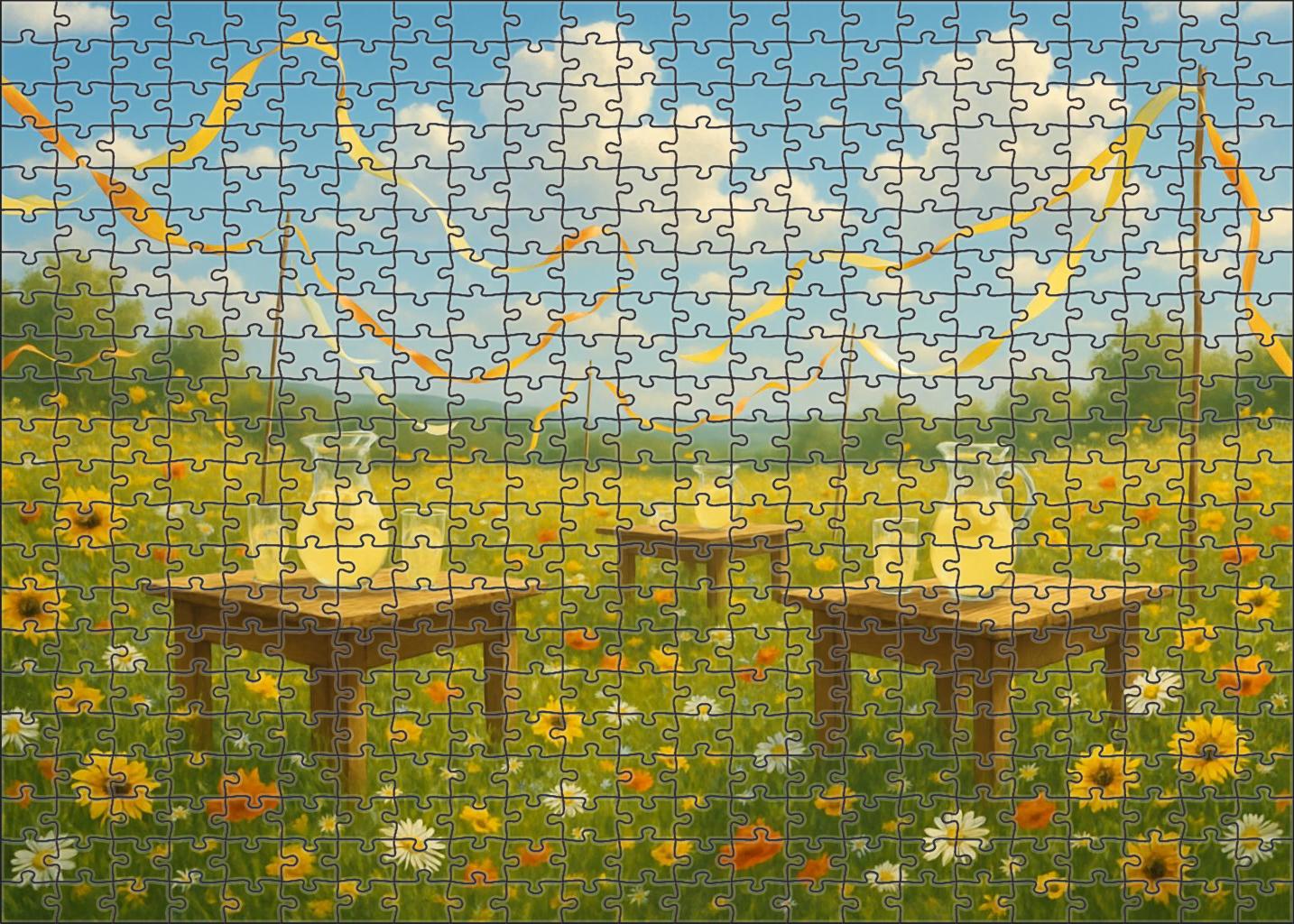 Lush Summer Meadow Fest Unique Puzzle Design