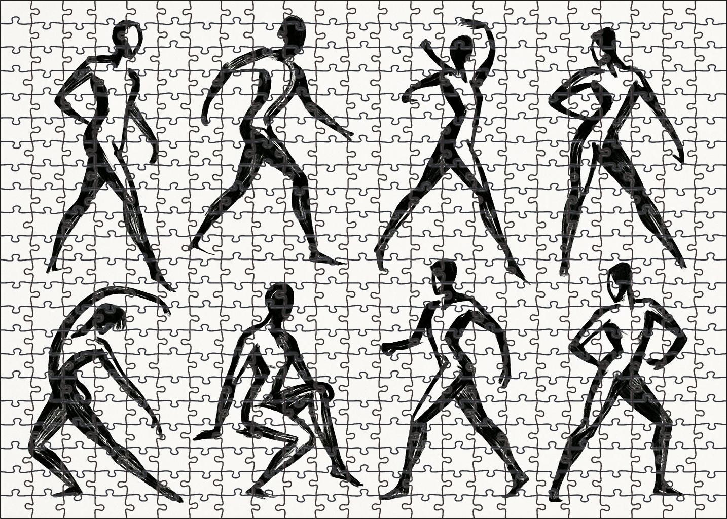 Dynamic Human Figure Studies Expressive Brush Pen Gesture Drawings Puzzle Challenge