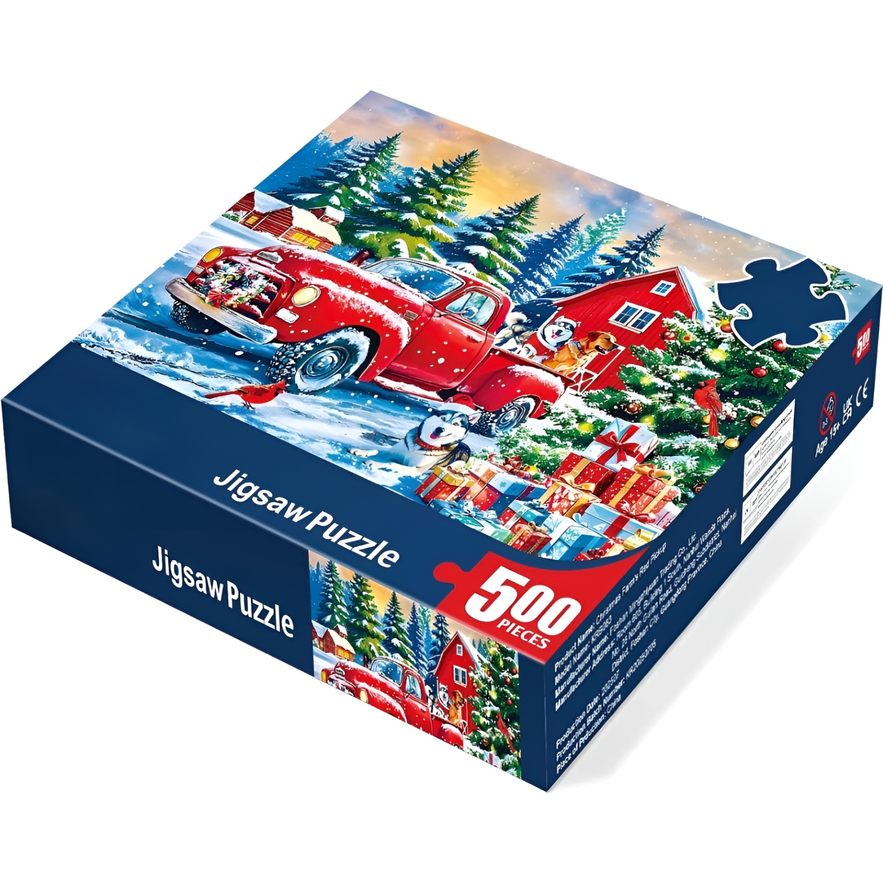 Christmas Farms Red Pickup Jigsaw Puzzles 500 Pieces for Adults