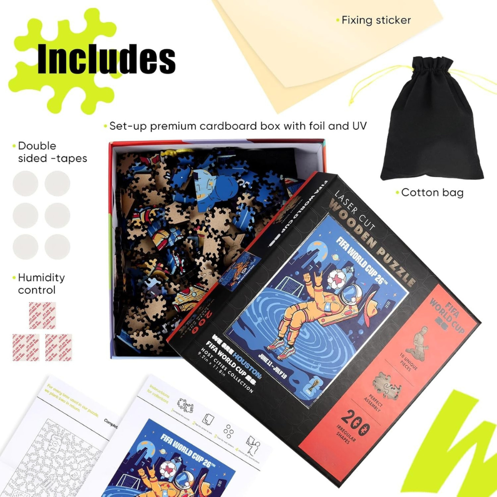 FIFA World Cup 2026 Houston City Poster Wooden Puzzle