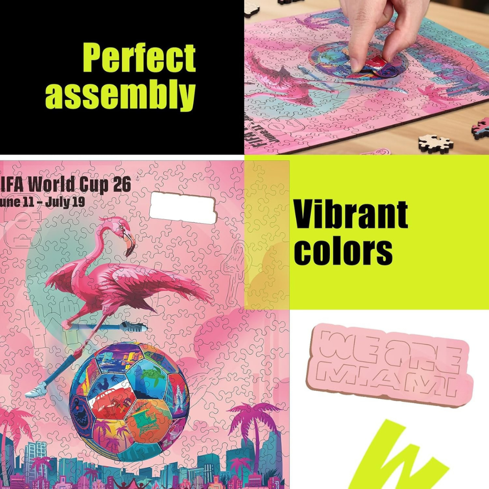 FIFA World Cup 2026 Miami City Poster Wooden Puzzle for Adult