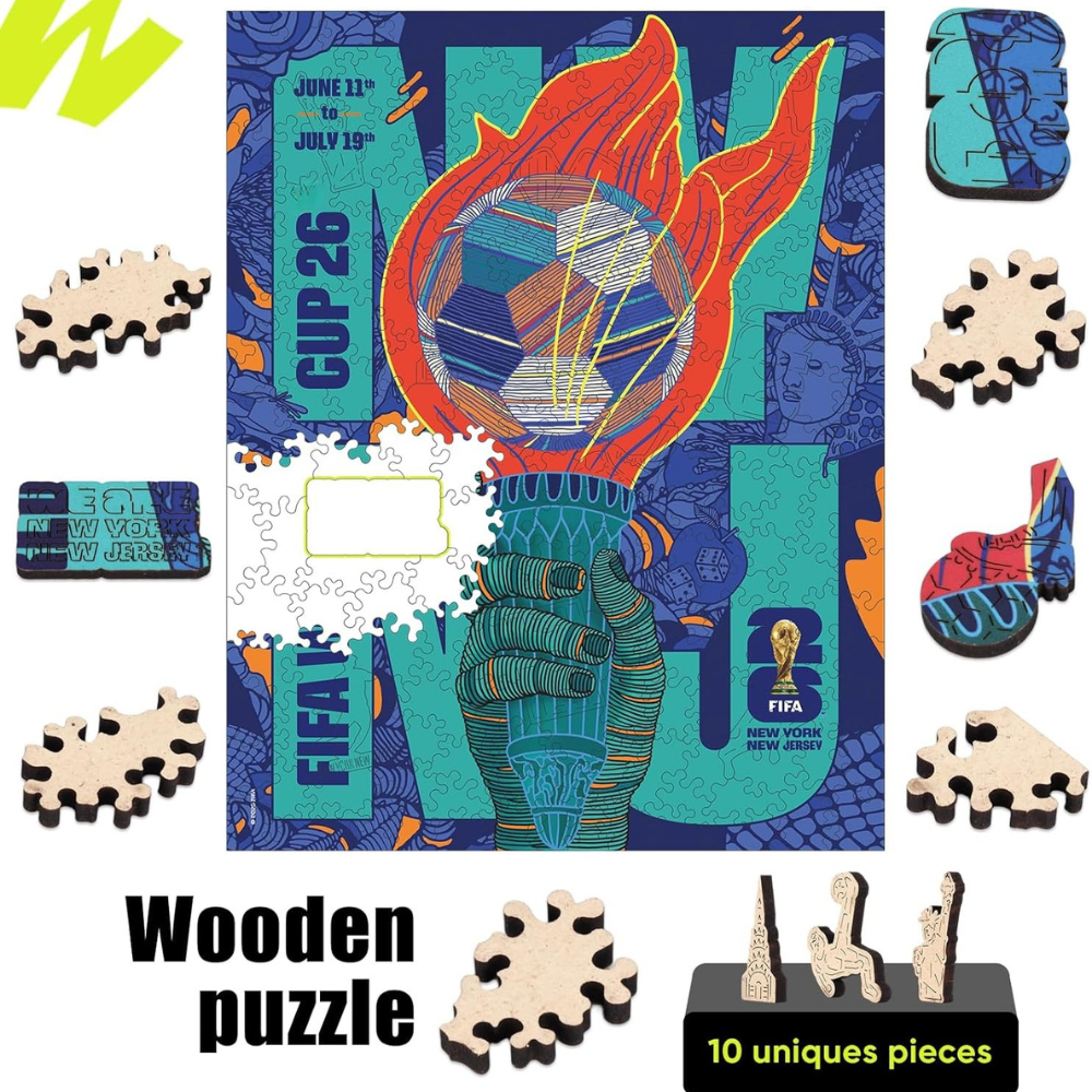 FIFA World Cup 2026 NYNJ Poster Wooden Puzzle for Adult
