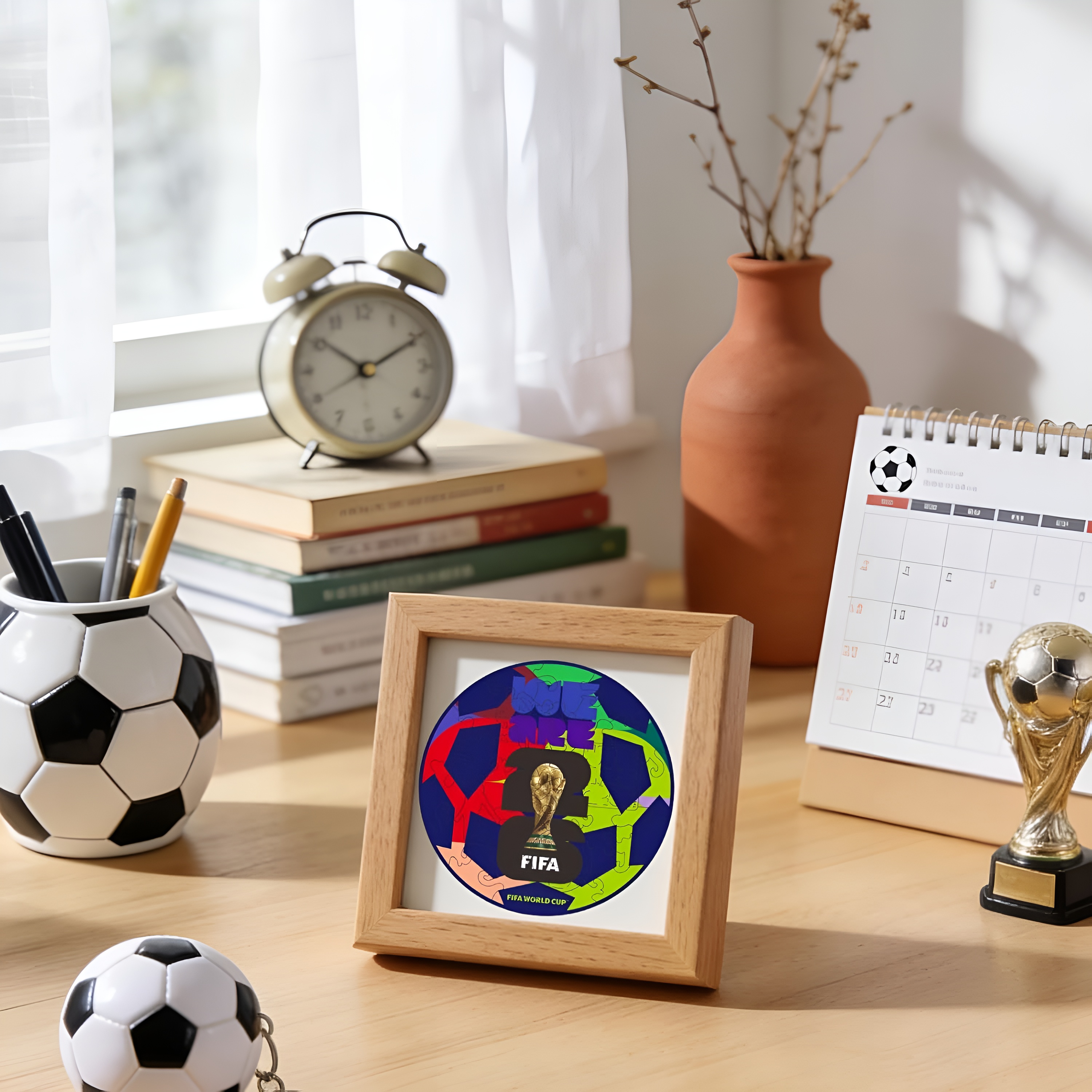 26 Pieces Fifa World Cup 2026 Edition Football Wooden Pocket Puzzle