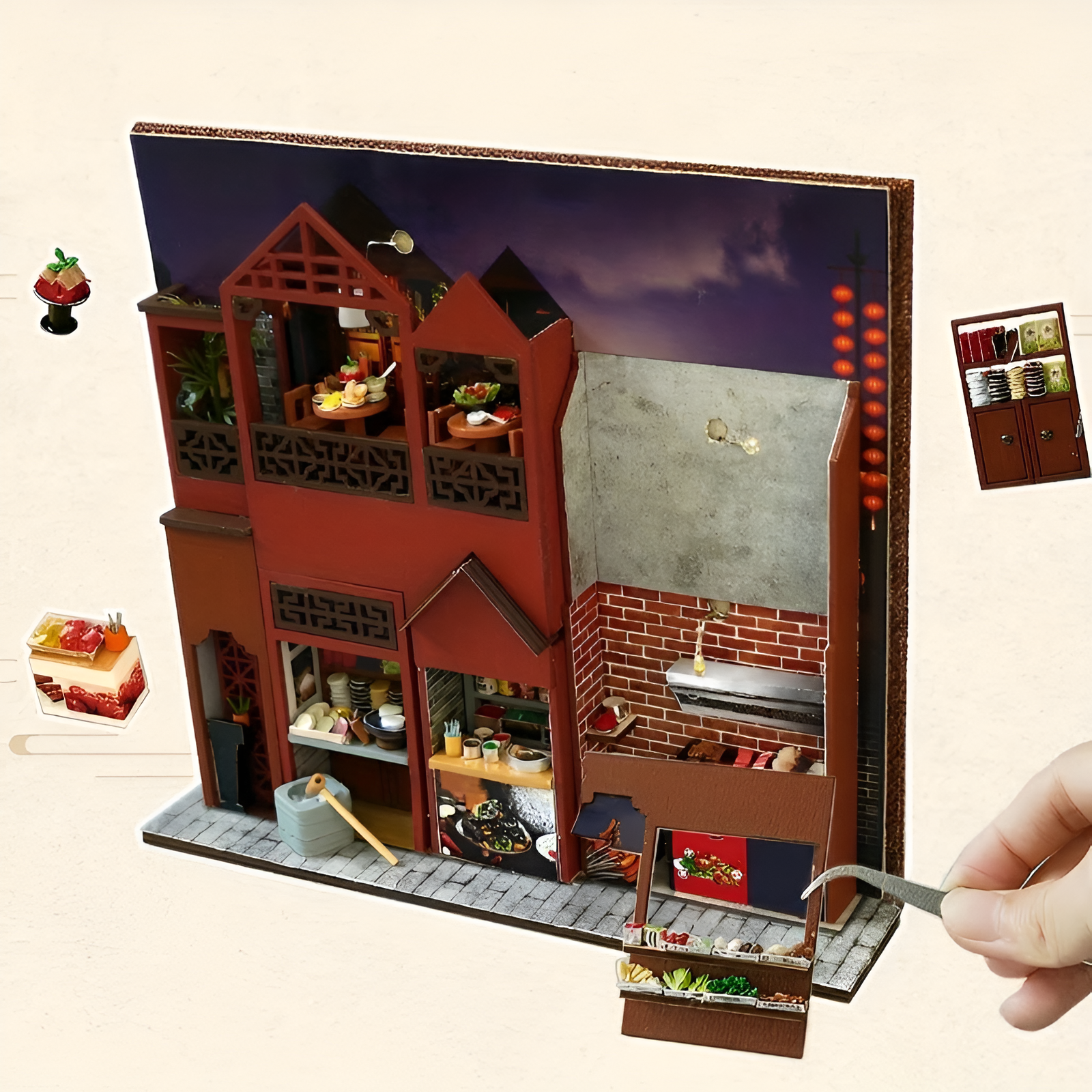 Mini Book Nook Kit 3D Wooden Puzzle Dollhouse Decor