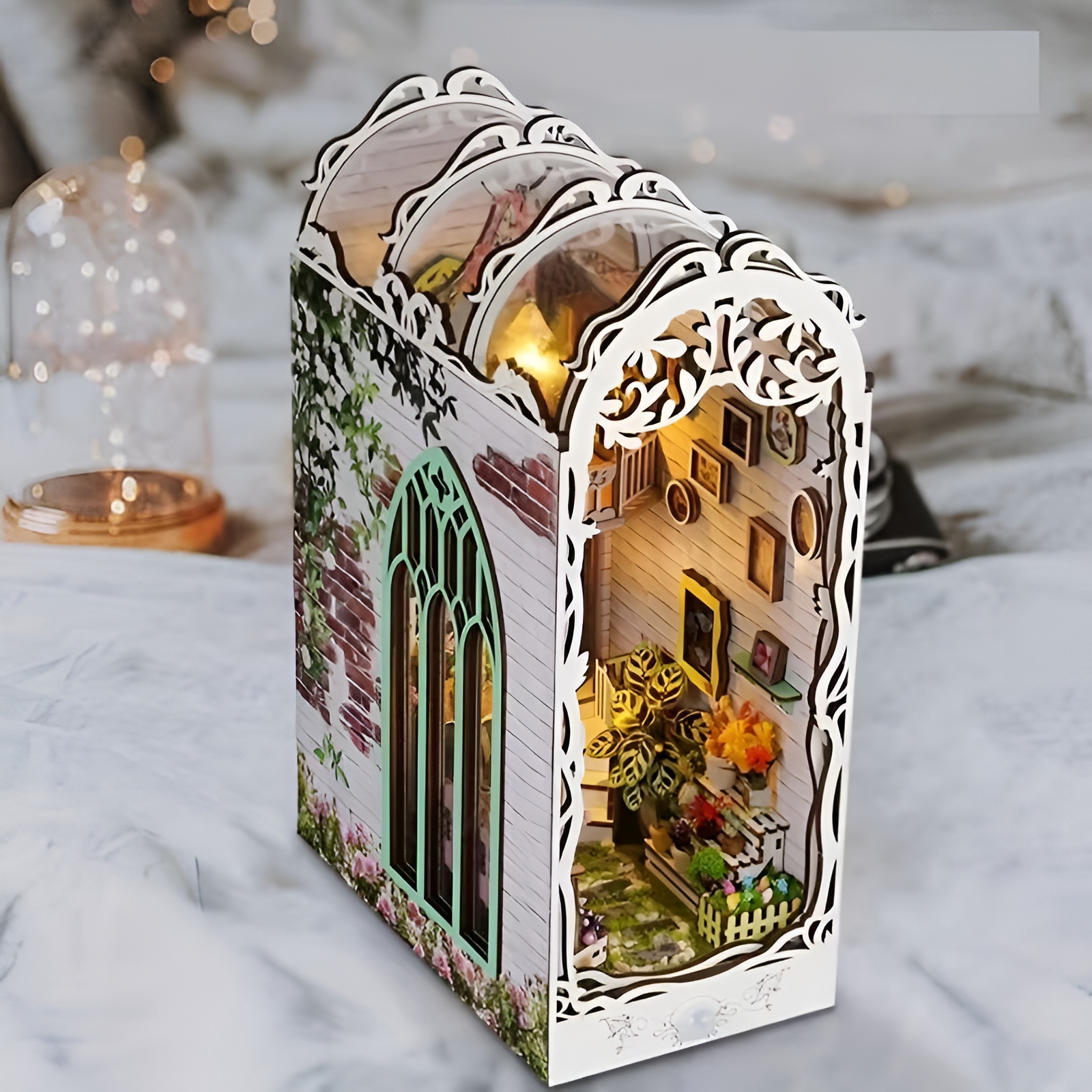 Mini Flower House Book Nook Model Kit