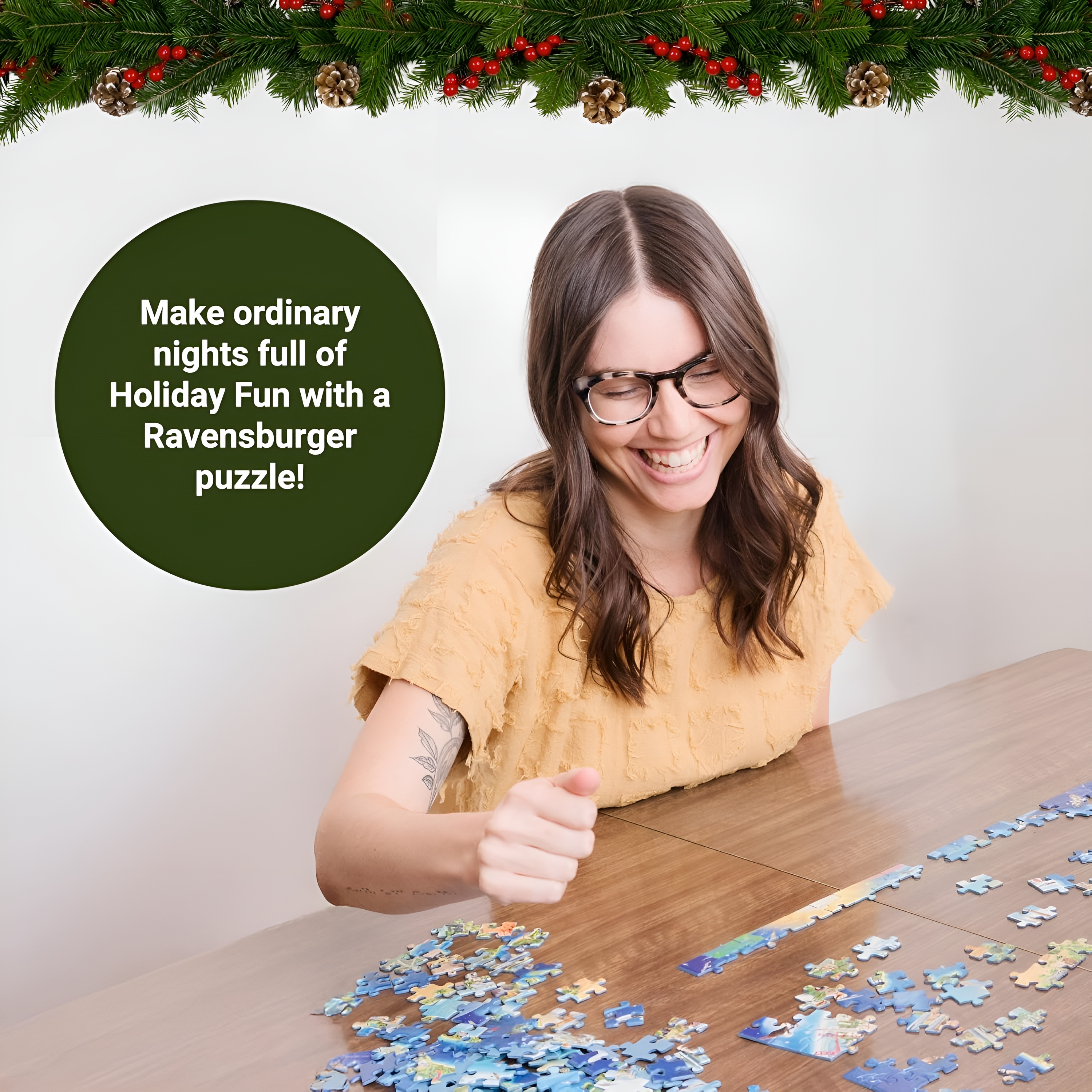 Christmas Tree Ice Skating Rink 1000 Piece Jigsaw Puzzle