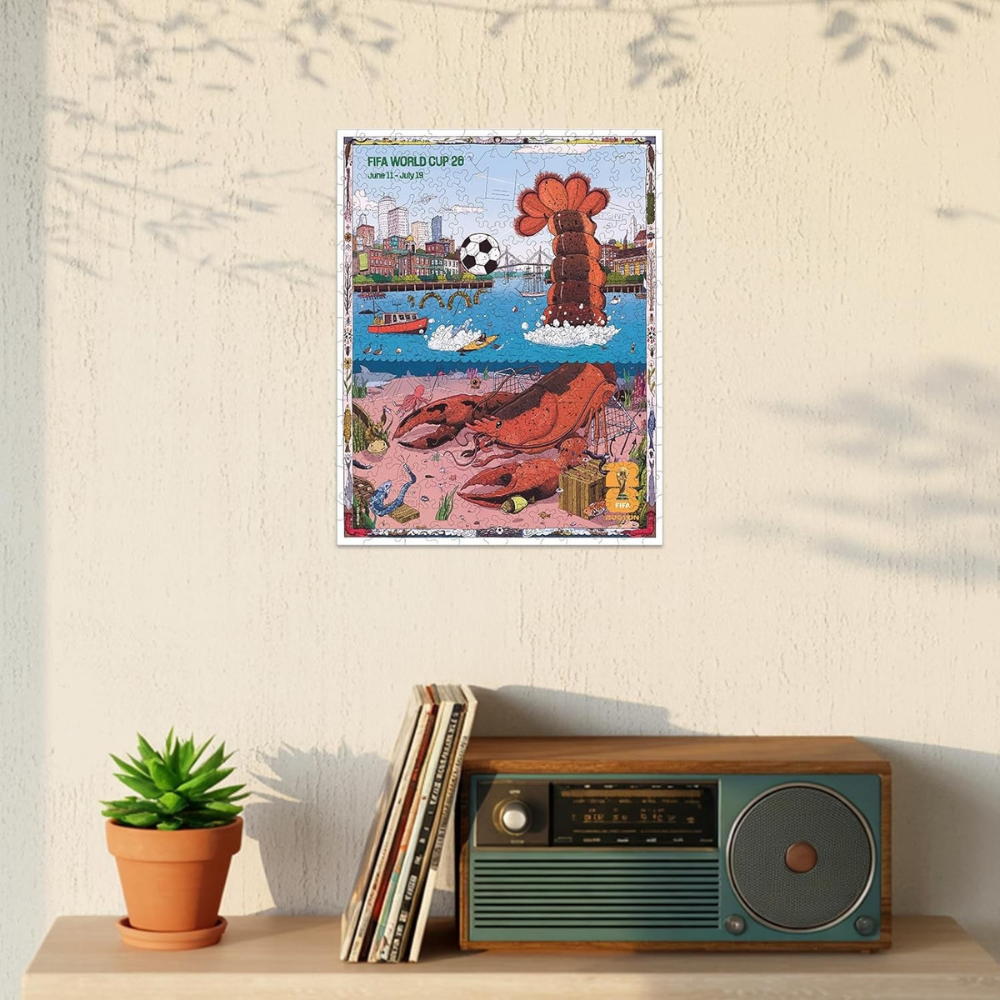 FIFA World Cup 2026 City Boston Poster Wooden Puzzle for Adult