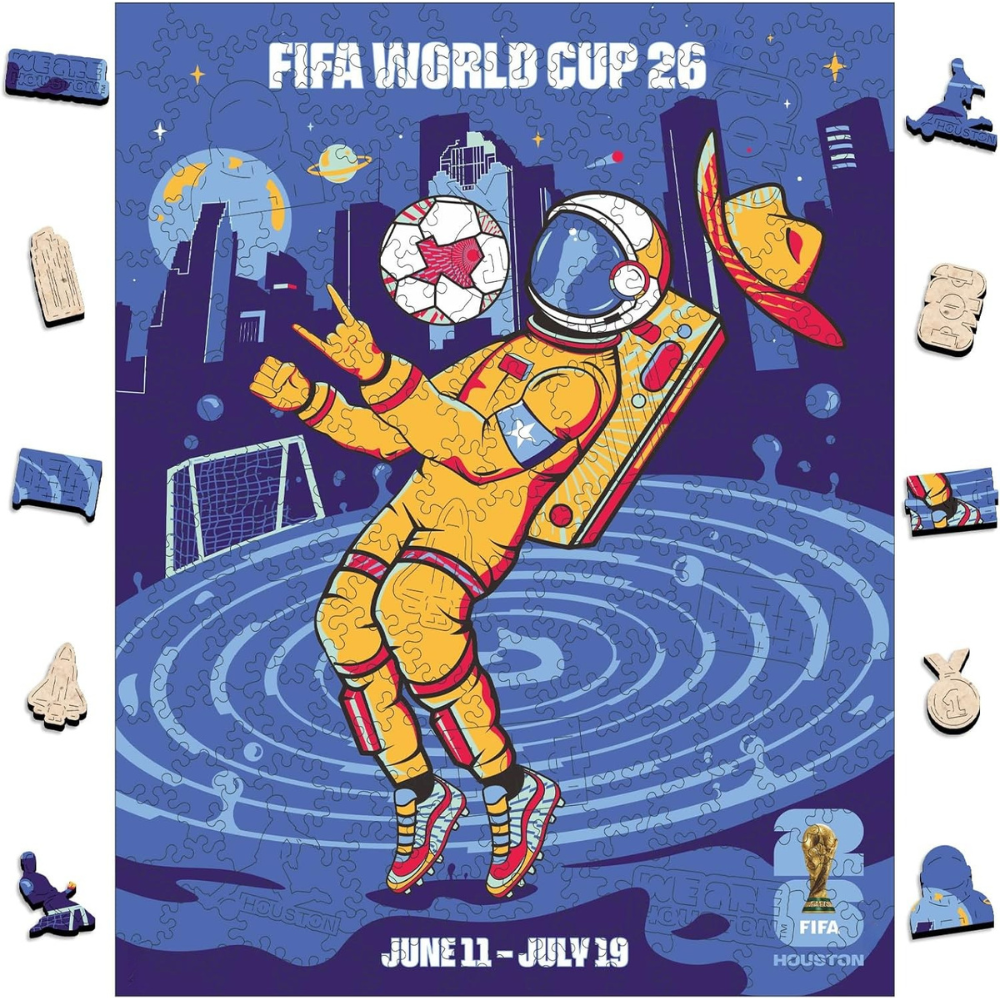 FIFA World Cup 2026 Houston City Poster Wooden Puzzle