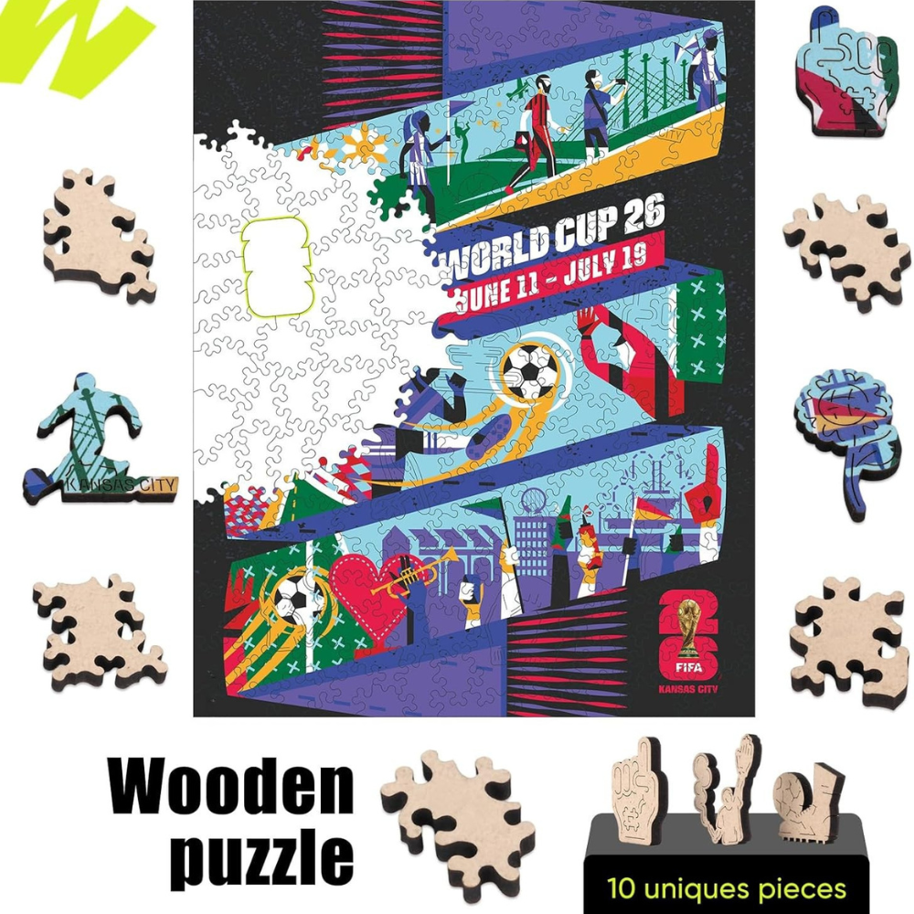 FIFA World Cup 2026 Kansas City Poster Wooden Puzzle for Adult